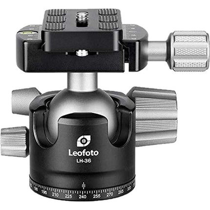 Leofoto LH-36 Cabezal de Bola Perfil Bajo Capacidad 39.7 lb Arca-Type rápido