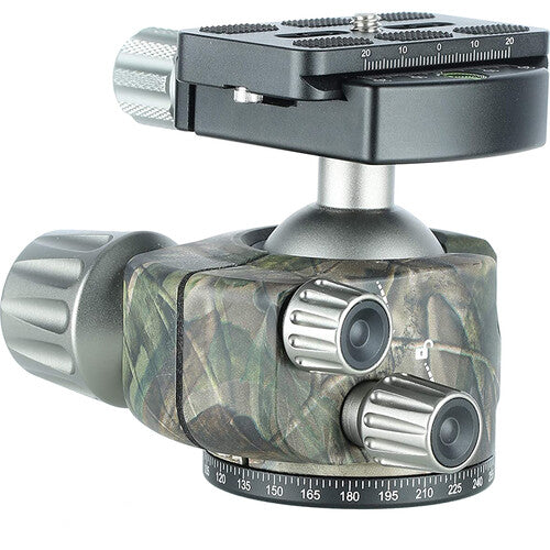 Leofoto LH-40 Cabeza de Bola Baja Perfil 44.1 lb con Placa Rápida Camo