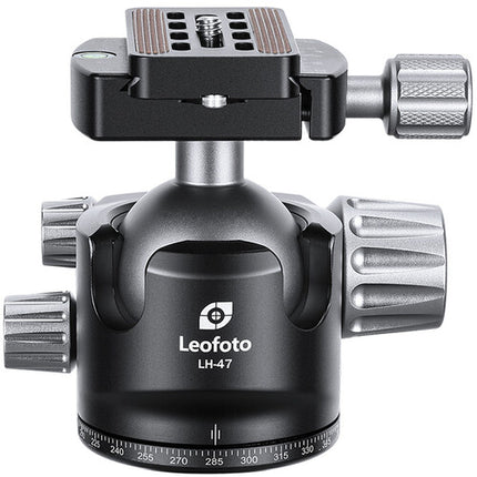 Leofoto LH-47 Cabezal de Bola Bajo Perfil 47mm con Placa de Liberación Rápida QP-70N de Aluminio Anodizado