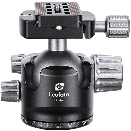 Leofoto LH-47 Cabezal de Bola Bajo Perfil 47mm con Placa de Liberación Rápida QP-70N de Aluminio Anodizado