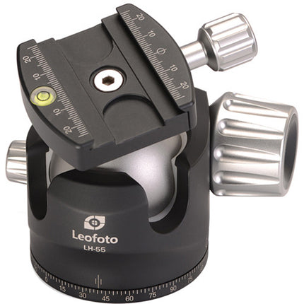 Leofoto LH-55 Cabezal de Bola Bajo Perfil con Placa Rápida 55 lb 3.9 pulgadas