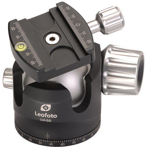 Leofoto LH-55 Cabezal de Bola Bajo Perfil con Placa Rápida 55 lb 3.9 pulgadas