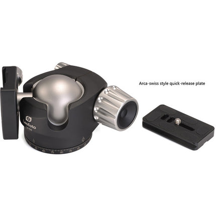Leofoto LH-55 Cabezal de Bola Bajo Perfil con Placa Rápida 55 lb 3.9 pulgadas