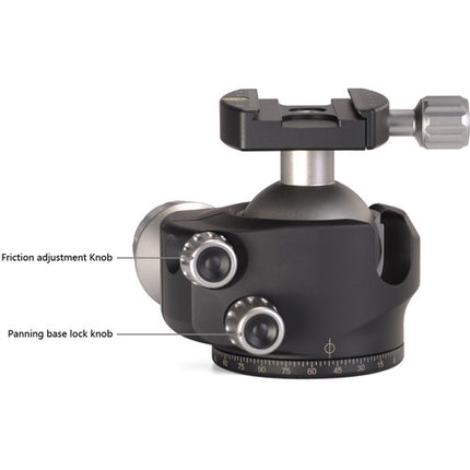 Leofoto LH-55 Cabezal de Bola Bajo Perfil con Placa Rápida 55 lb 3.9 pulgadas