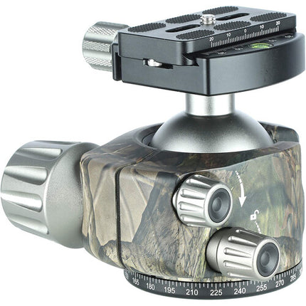 Leofoto LH-55 CAMO Cabezal Esférico Bajo Perfil 55 lb 3.9" con Placa Rápida Camuflaje