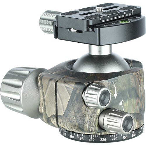 Leofoto LH-55 CAMO Cabezal Esférico Bajo Perfil 55 lb 3.9" con Placa Rápida Camuflaje
