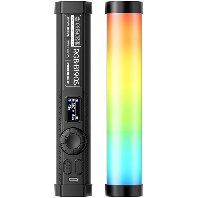 PHOTOOLEX B190S Luz LED Tubo RGB 7.6" 2500-9900K Batería 90 Minutos