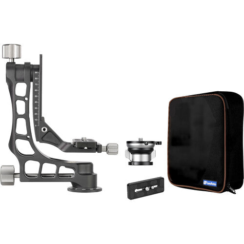 Leofoto PG-1 Cabezal Gimbal con Base Niveladora LB-65 39.7 lb Capacidad 65 mm Placa