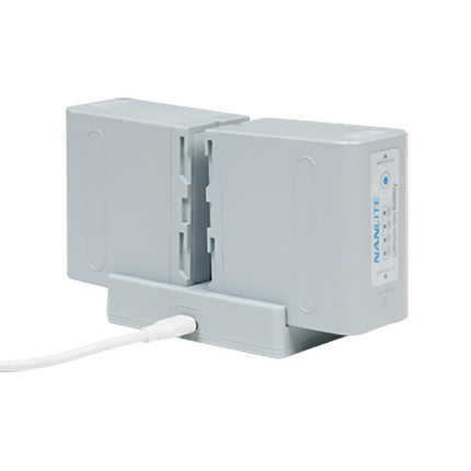 Nanlite Cargador de baterías L-Series NP-F doble puerto 8.4V USB-C rápido