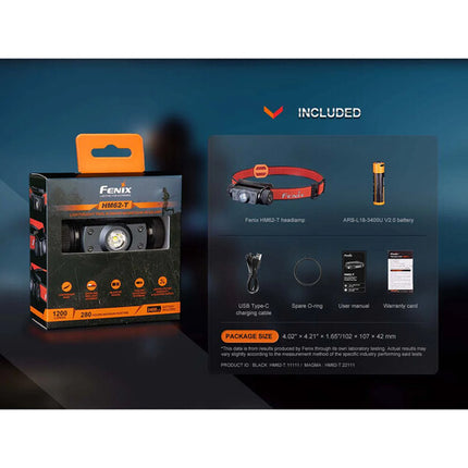 Fenix HM62-T Linterna Frontal LED para Trail Running 1200 Lúmenes Batería 18650