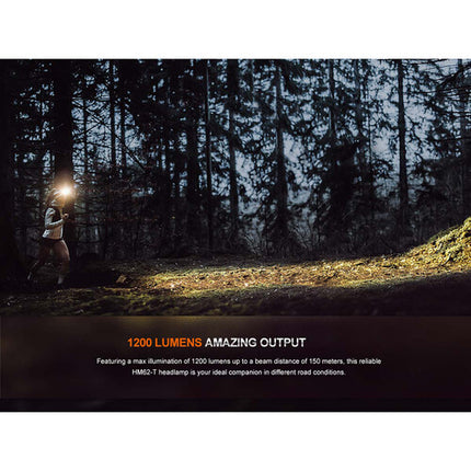 Fenix HM62-T Linterna Frontal LED para Trail Running 1200 Lúmenes Batería 18650