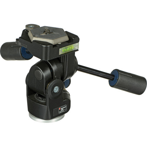 Manfrotto 229 Cabezal Panorámico y Inclinable 3 Vías 26.5 lb con Placa Rápida 030-14