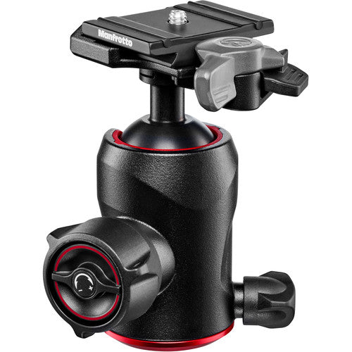Manfrotto 496 Cabezal Esférico Centro Capacidad 10 kg Altura 11.4 cm con Placa de Liberación Rápida 200PL-PRO