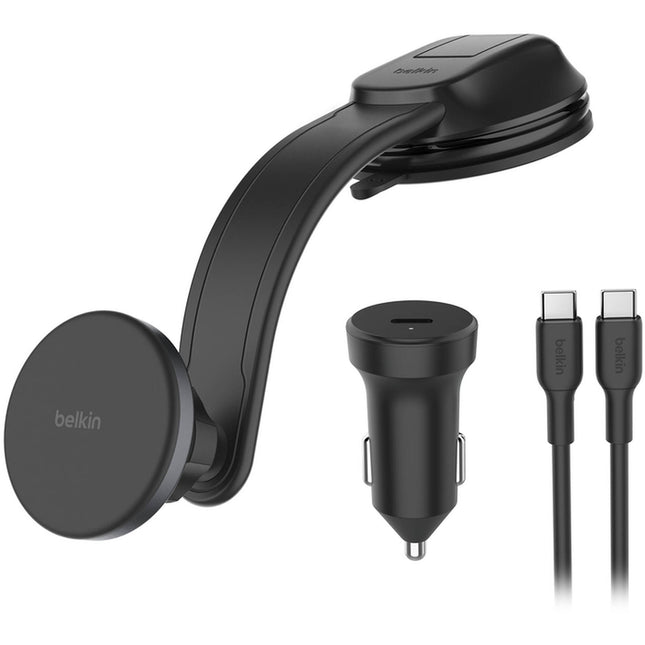 Belkin Soporte Coche Magnético Carga Inalámbrica 15W con Adaptador 27W