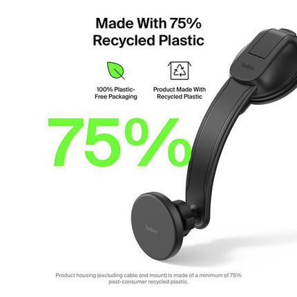 Belkin Soporte Coche Magnético Carga Inalámbrica 15W con Adaptador 27W