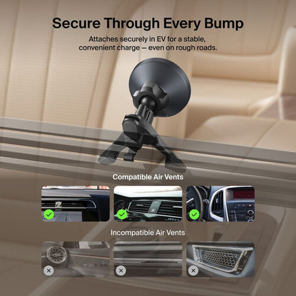 Belkin Soporte Cargador Inalámbrico Magnético de 15W para Coche Negro con Adaptador 27W