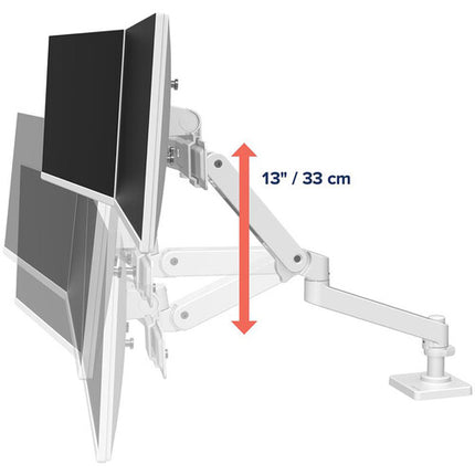 Ergotron LX Pro Desk Soporte Doble para Pantallas 27" Blanco 9.4 lb Capacidad