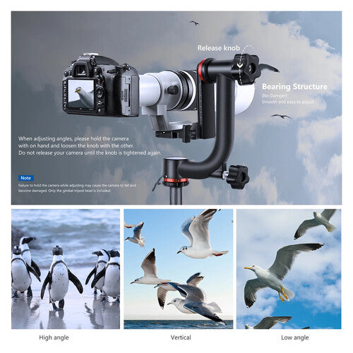 Neewer GM101 Cabezal Gimbal de Aleación de Aluminio 30 lb 9.1