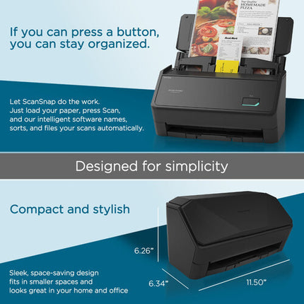 Ricoh ScanSnap iX2400 Escáner de Documentos 600 dpi 45 ppm con Guía para Recibos