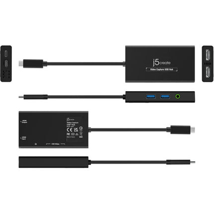 j5create JVA01 Capturadora y Hub USB HDMI 1080p 4K con USB-C Integrado