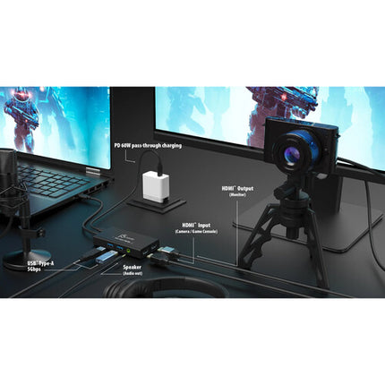 j5create JVA01 Capturadora y Hub USB HDMI 1080p 4K con USB-C Integrado