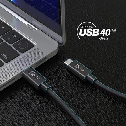 j5create Cable USB-C USB4 100W 2.6' 40 Gb/s Soporte 8K 4K Dual