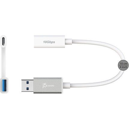 j5create Cable USB-A a USB-C 10Gbps 4 pulgadas alta durabilidad