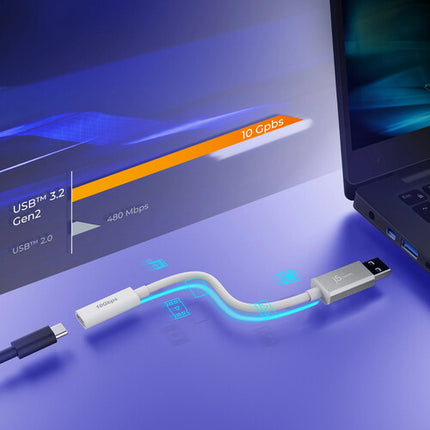 j5create Cable USB-A a USB-C 10Gbps 4 pulgadas alta durabilidad