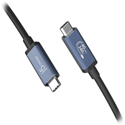 j5create Cable USB-C Macho a Macho 240W 2.6 pies 40Gbps 8K@60Hz