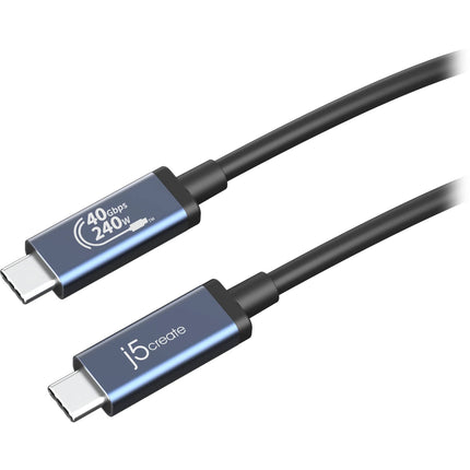 j5create Cable USB-C Macho a Macho 240W 2.6 pies 40Gbps 8K@60Hz