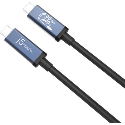 j5create Cable USB-C Macho a Macho 240W 2.6 pies 40Gbps 8K@60Hz