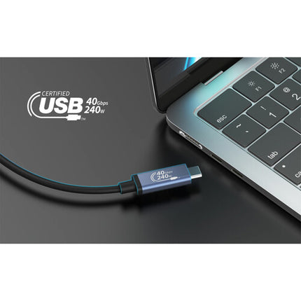 j5create Cable USB-C Macho a Macho 240W 2.6 pies 40Gbps 8K@60Hz