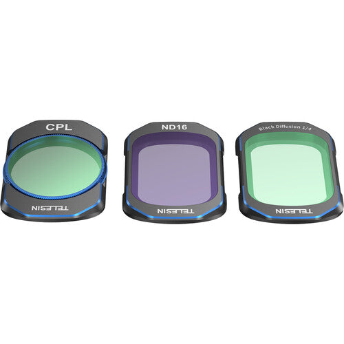 TELESIN Kit de 3 Filtros CPL Difusión Negra 1/4 ND16 para DJI Pocket 3