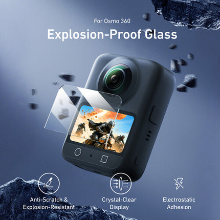 TELESIN Protector de Cristal Templado para DJI Osmo 360 2 Piezas Kit Completo