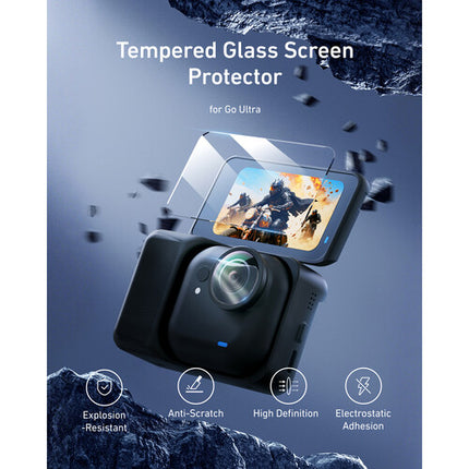 TELESIN Protector de Lente y Pantalla para Insta360 GO Ultra Vidrio Templado
