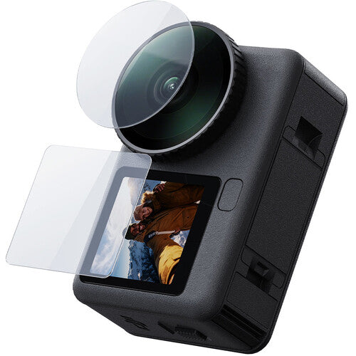 TELESIN Protector de Cristal Templado para Lentes y Pantallas DJI Osmo Action 6 2 Unidades Antirrayaduras Hidrofóbico Oléofóbico