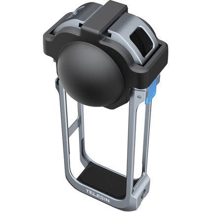 TELESIN Frame Metal Cage para Insta360 X5 con Montura 1/4" y Zapata fría