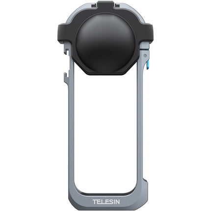 TELESIN Frame Metal Cage para Insta360 X5 con Montura 1/4" y Zapata fría