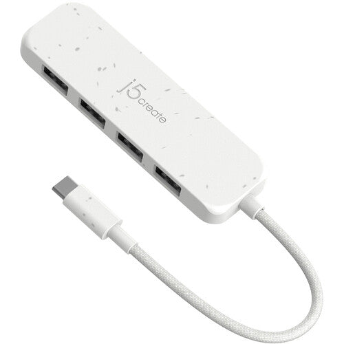 j5create Hub USB-C a 4 Puertos USB-A 3.2 Gen 2 Blanco Eco-Friendly Plug and Play
