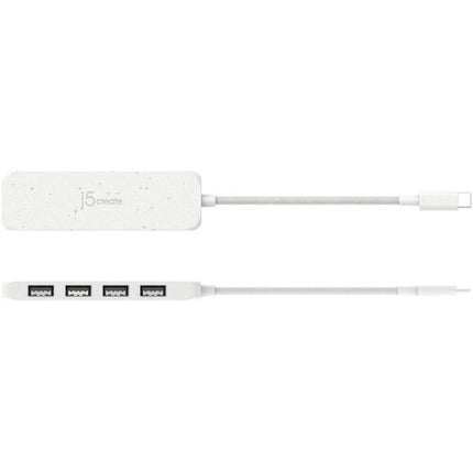 j5create Hub USB-C a 4 Puertos USB-A 3.2 Gen 2 Blanco Eco-Friendly Plug and Play