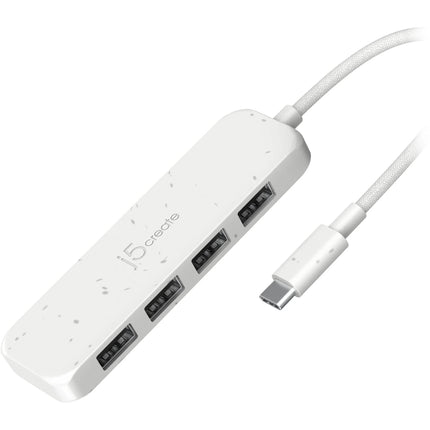 j5create Hub USB-C a 4 Puertos USB-A 3.2 Gen 2 Blanco Eco-Friendly Plug and Play