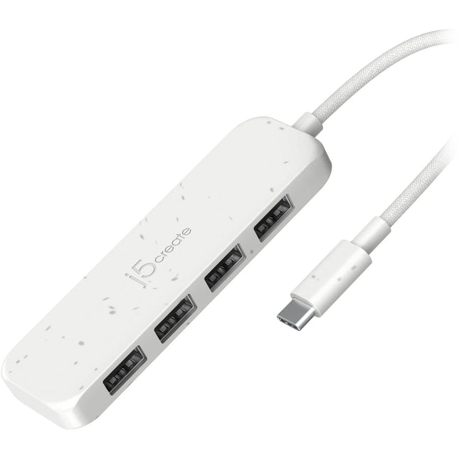 j5create Hub USB-C a 4 Puertos USB-A 3.2 Gen 2 Blanco Eco-Friendly Plug and Play