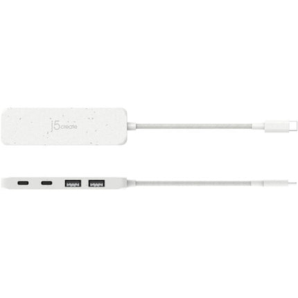 j5create Eco-Friendly Hub USB-C a 4 Puertos USB-C y USB-A 3.2 Gen 2 Blanco