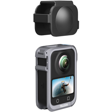 TELESIN Jaula de Metal con Tapa de Lente para DJI Osmo 360 aluminio ligero y montaje Cold Shoe