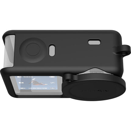 TELESIN Funda de Silicona con Tapa de Lente para DJI Osmo Action 6 Anticaídas y Antirayaduras con Cordón de Seguridad