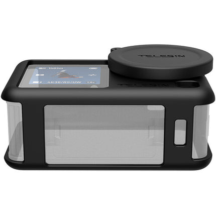 TELESIN Funda de Silicona con Tapa de Lente para DJI Osmo Action 6 Anticaídas y Antirayaduras con Cordón de Seguridad
