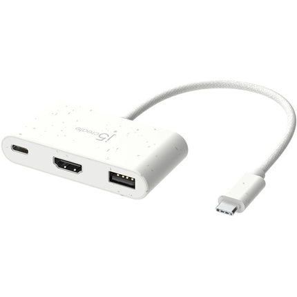 j5create USB-C a HDMI y USB-A con Power Delivery 100W y 4K 30Hz Blanco