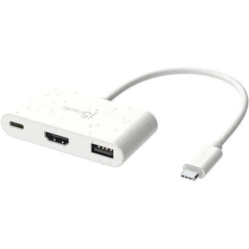 j5create USB-C a HDMI y USB-A con Power Delivery 100W y 4K 30Hz Blanco