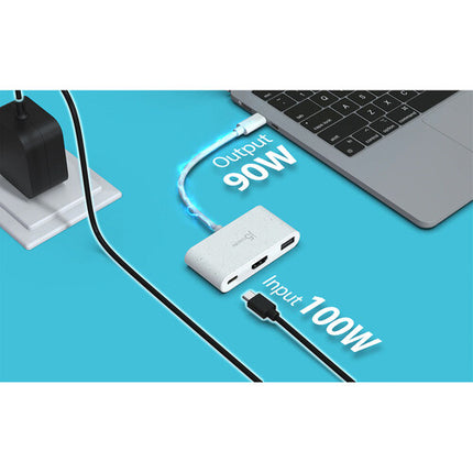 j5create USB-C a HDMI y USB-A con Power Delivery 100W y 4K 30Hz Blanco
