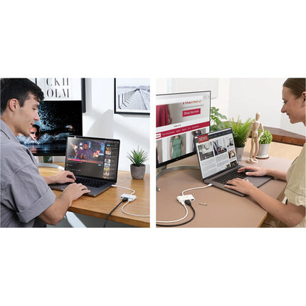 j5create USB-C a HDMI y USB-A con Power Delivery 100W y 4K 30Hz Blanco
